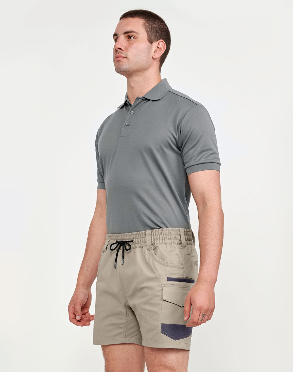Unisex Cotton Stretch Drill Cuffed Work Shorts