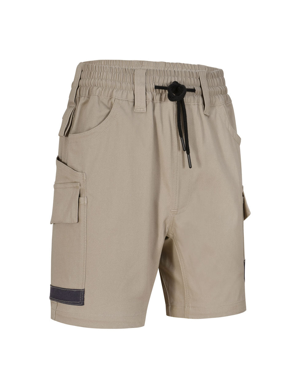 Unisex Cotton Stretch Drill Cuffed Work Shorts - Sand