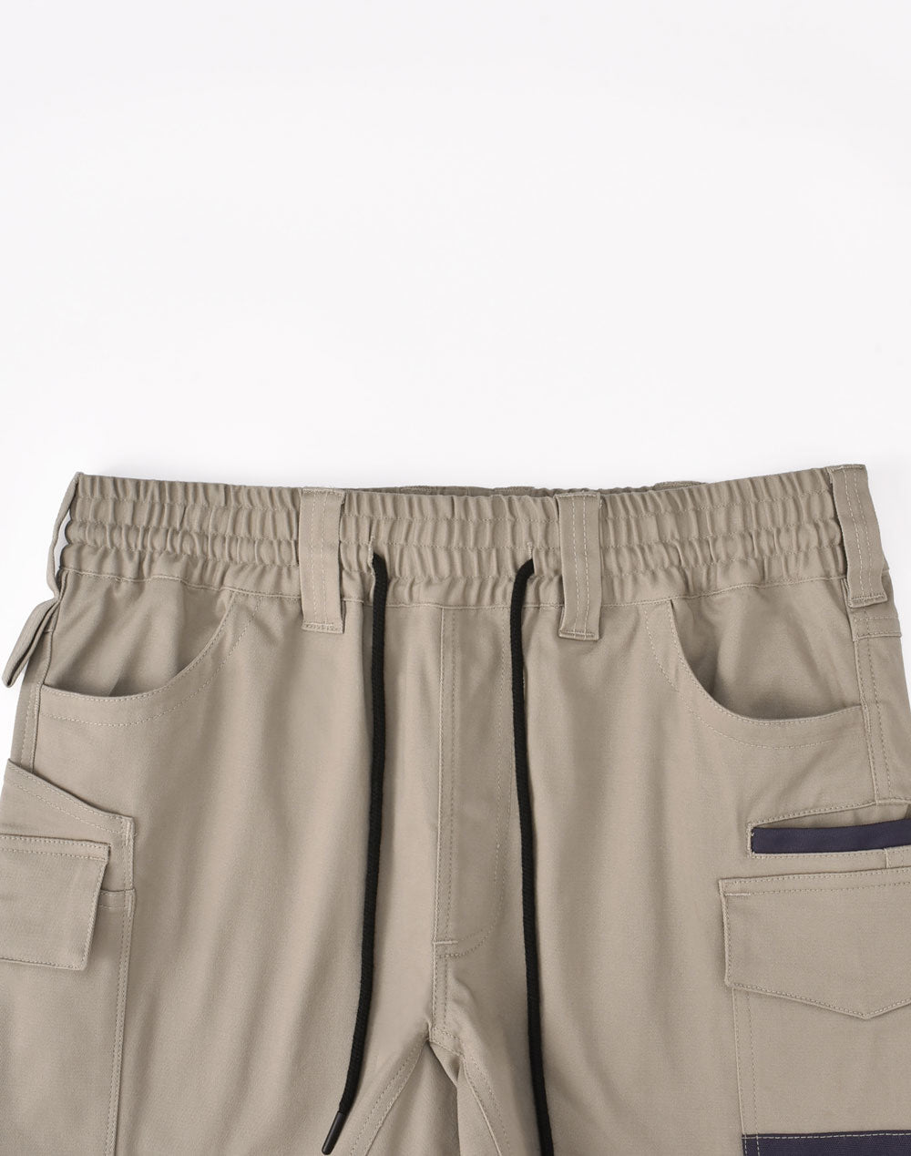Unisex Cotton Stretch Drill Cuffed Work Shorts - Sand
