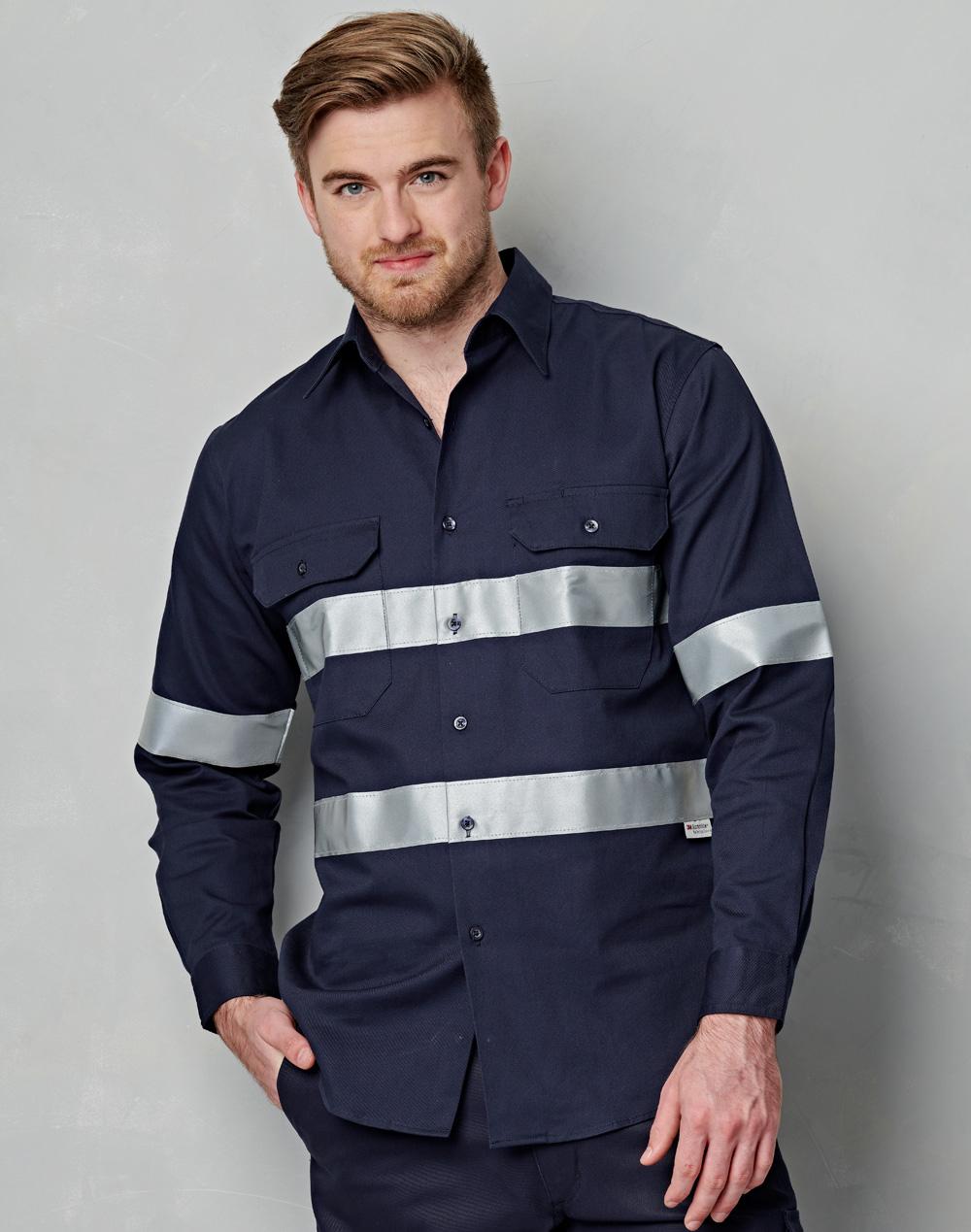 Cotton Drill Work Shirt - Navy