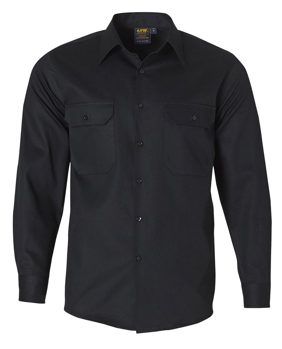 Wt04 Cotton Drill Work Shirt - Black