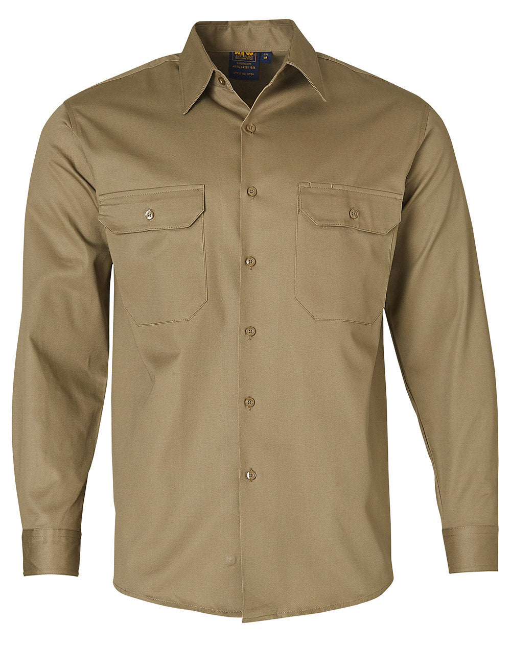Wt04 Cotton Drill Work Shirt - Khaki