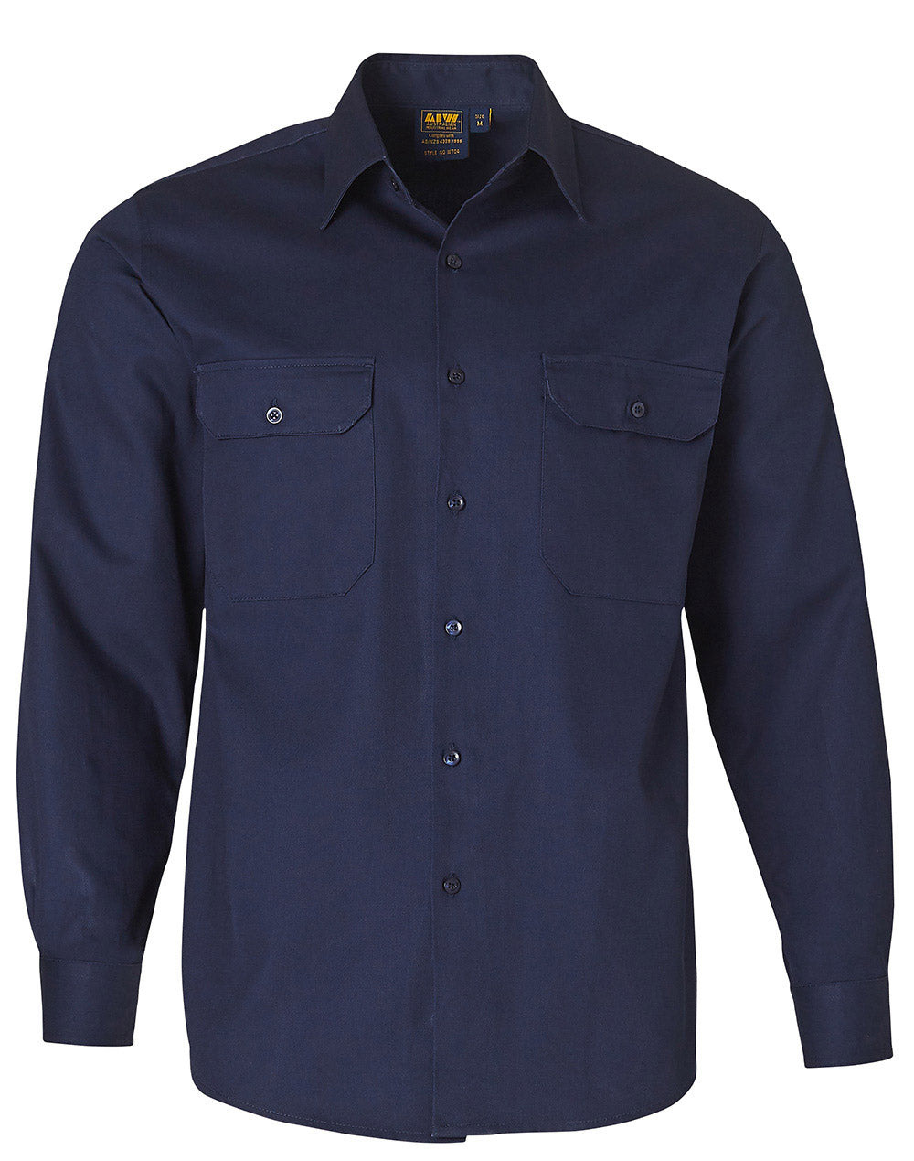 Wt04 Cotton Drill Work Shirt - Navy