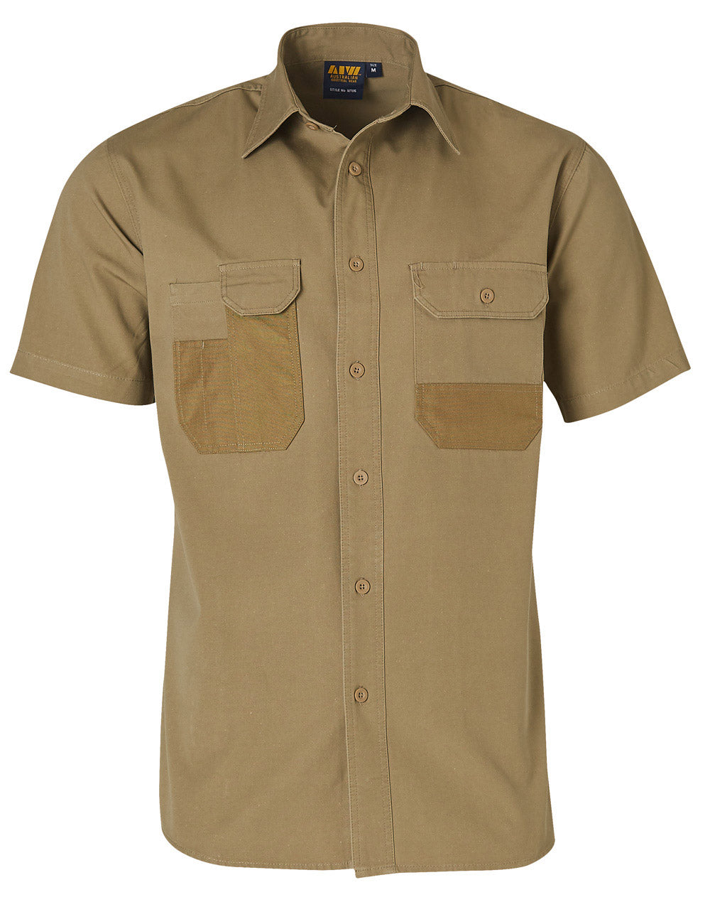 Durable Short Sleeve Work Shirt - Khaki
