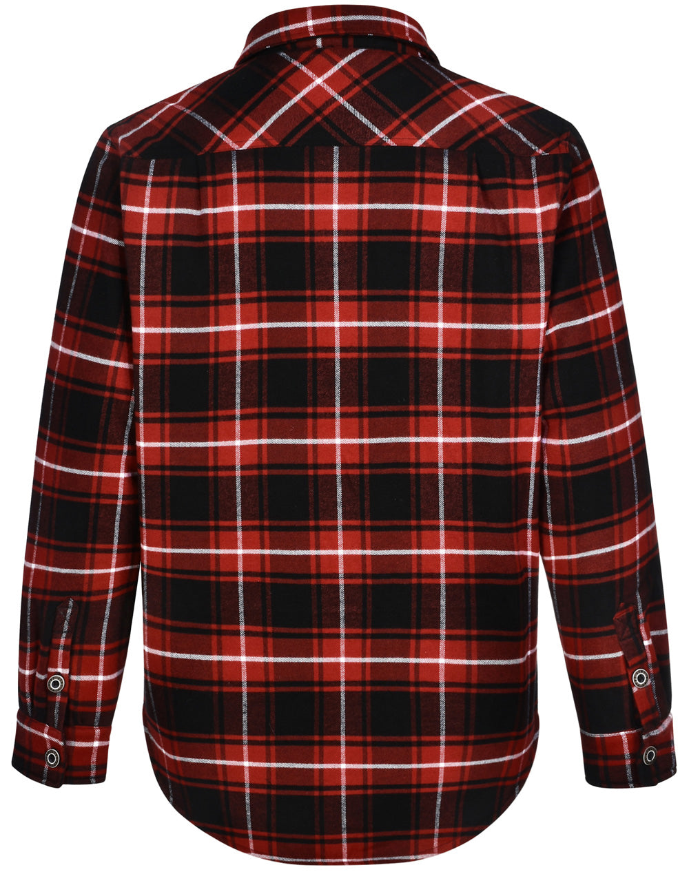 Unisex Quilted Flannel Shirt-Style Jacket - Black Wine
