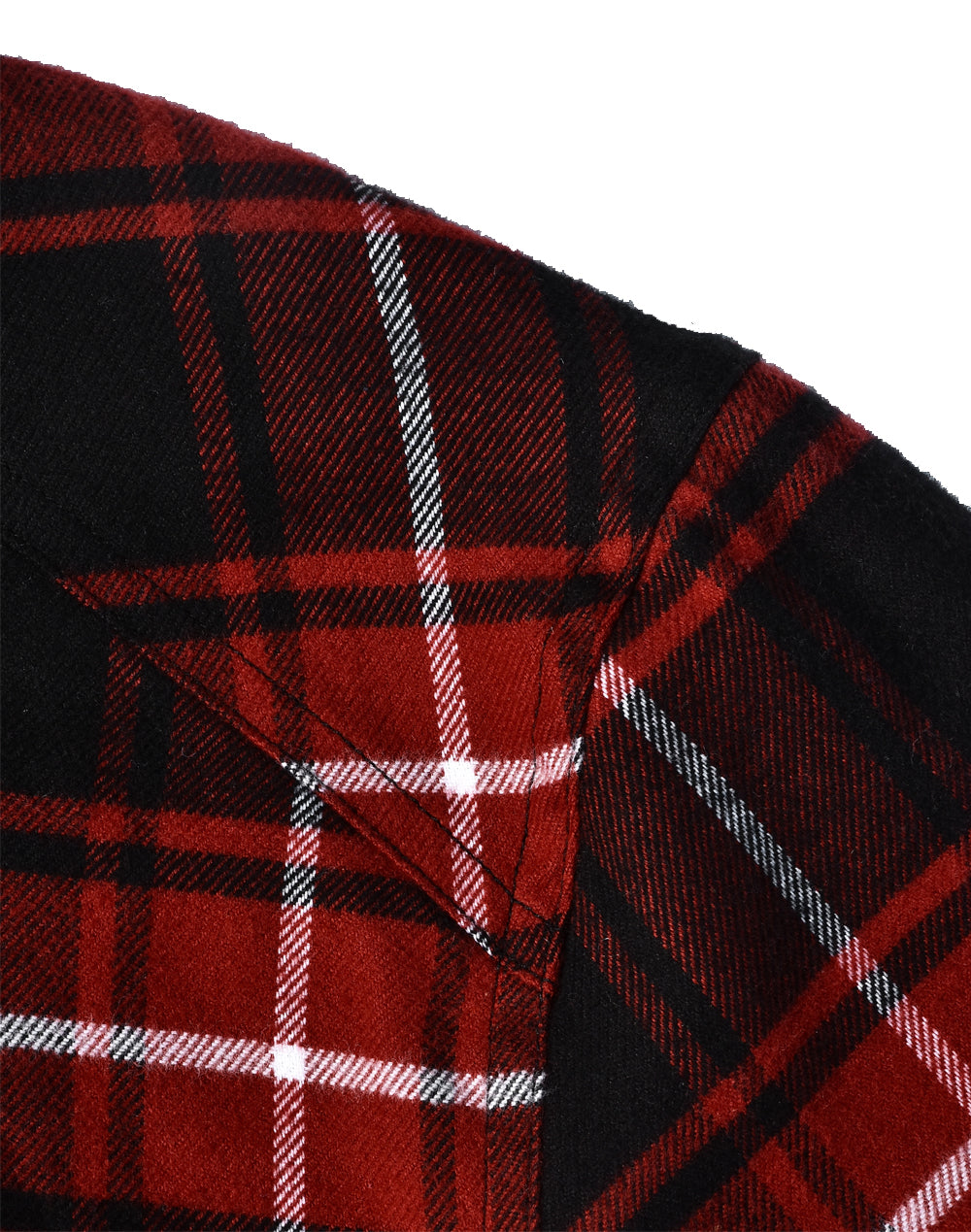 Unisex Quilted Flannel Shirt-Style Jacket - Black Wine