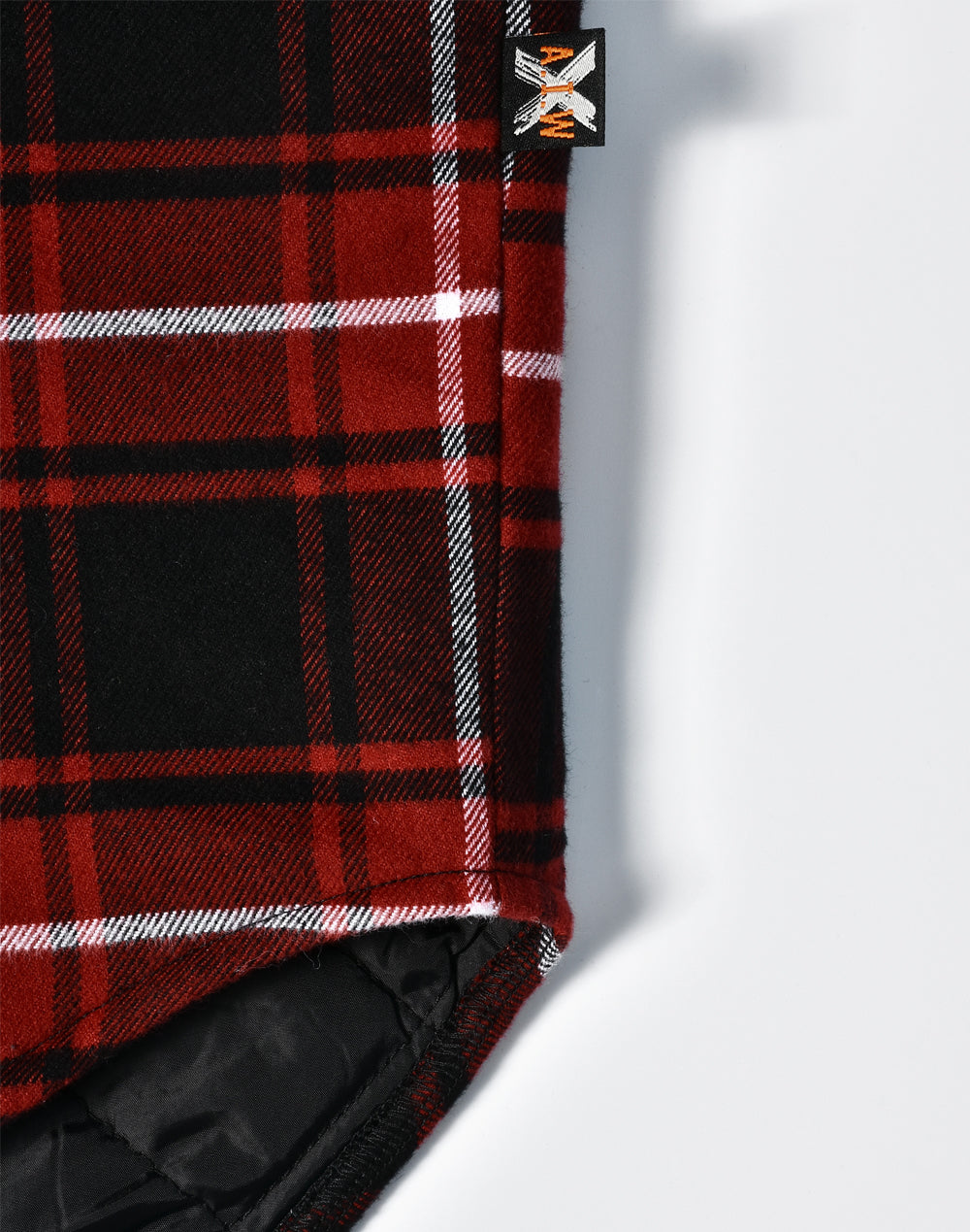 Unisex Quilted Flannel Shirt-Style Jacket - Black Wine