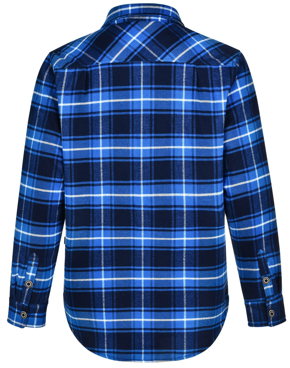 Unisex Quilted Flannel Shirt-Style Jacket - Navy Blue