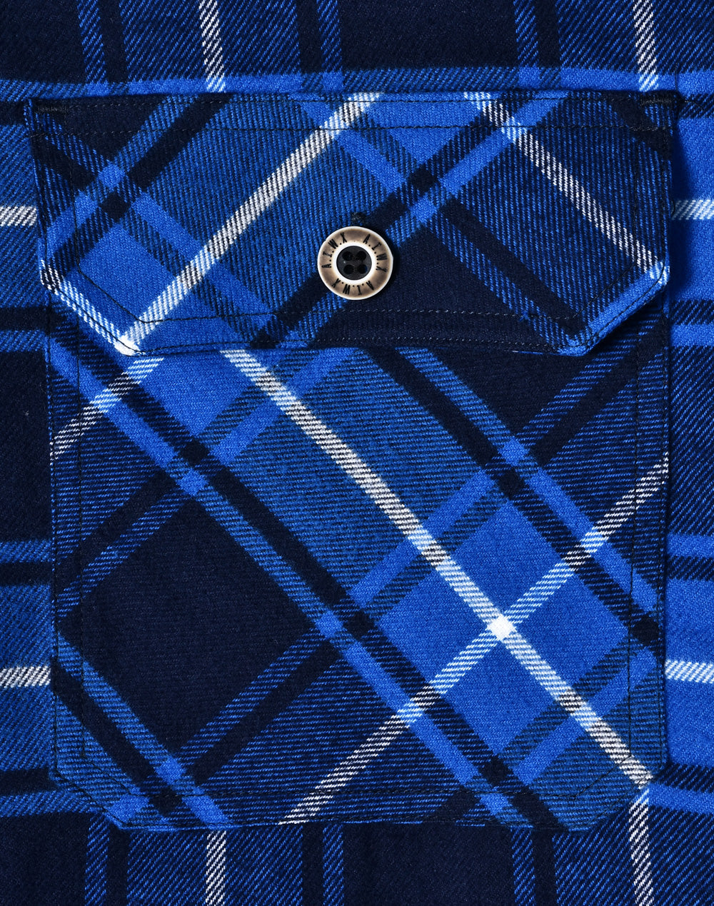 Unisex Quilted Flannel Shirt-Style Jacket - Navy Blue