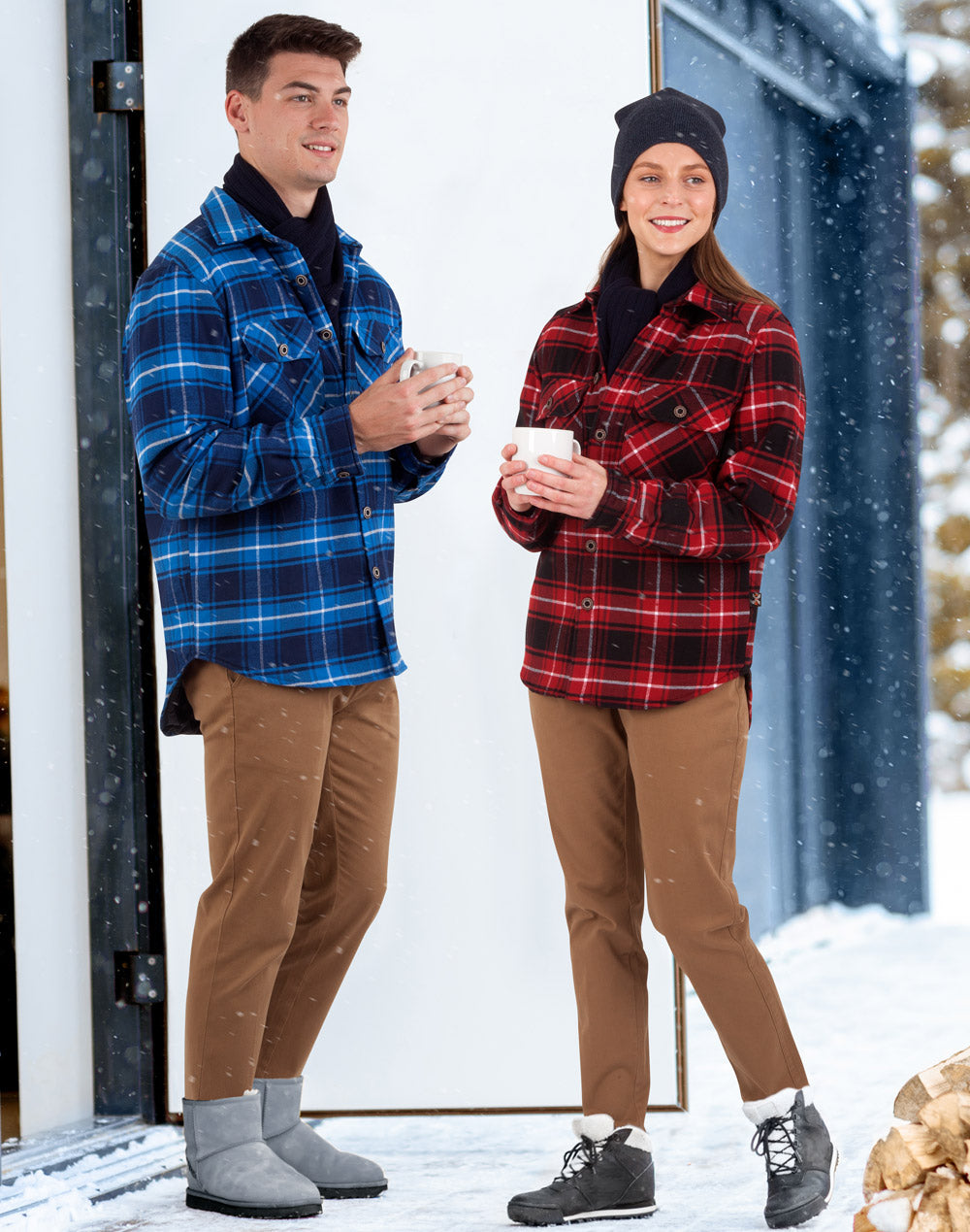 Unisex Quilted Flannel Shirt-Style Jacket