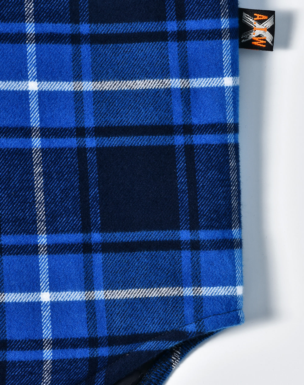 Unisex Quilted Flannel Shirt-Style Jacket - Navy Blue