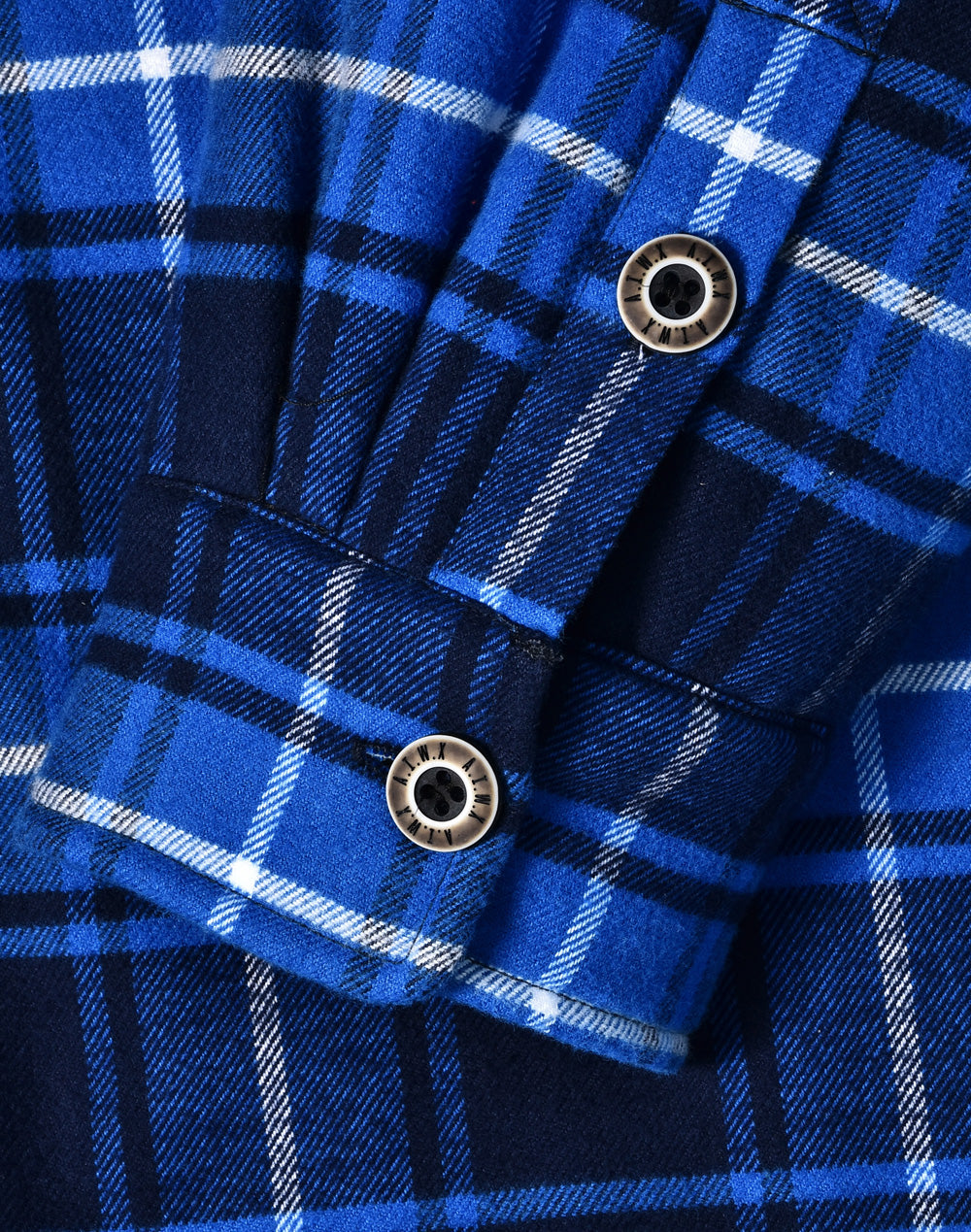 Unisex Quilted Flannel Shirt-Style Jacket - Navy Blue
