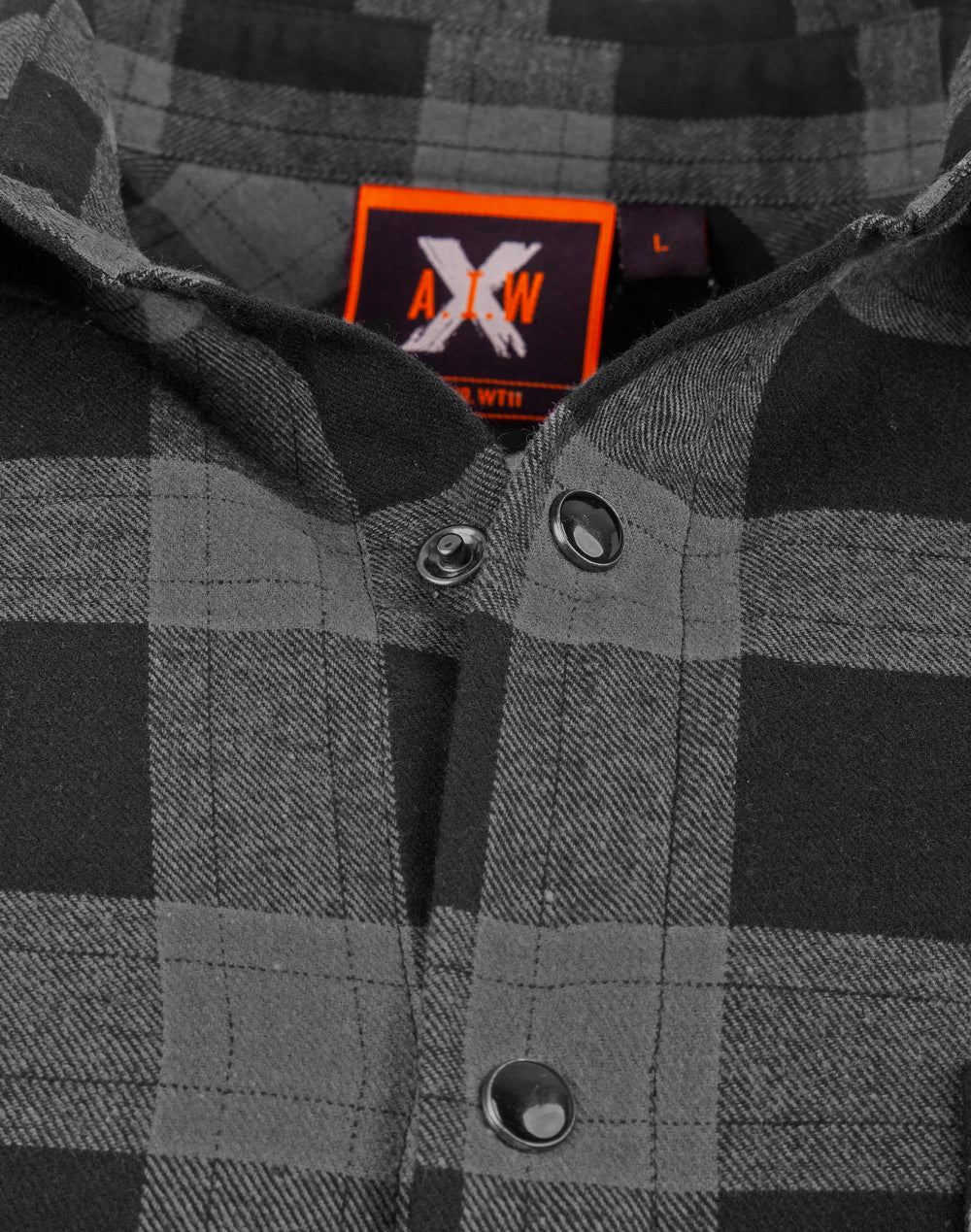 Unisex Classic Flannel Plaid Ls Shirt - Black Charcoal