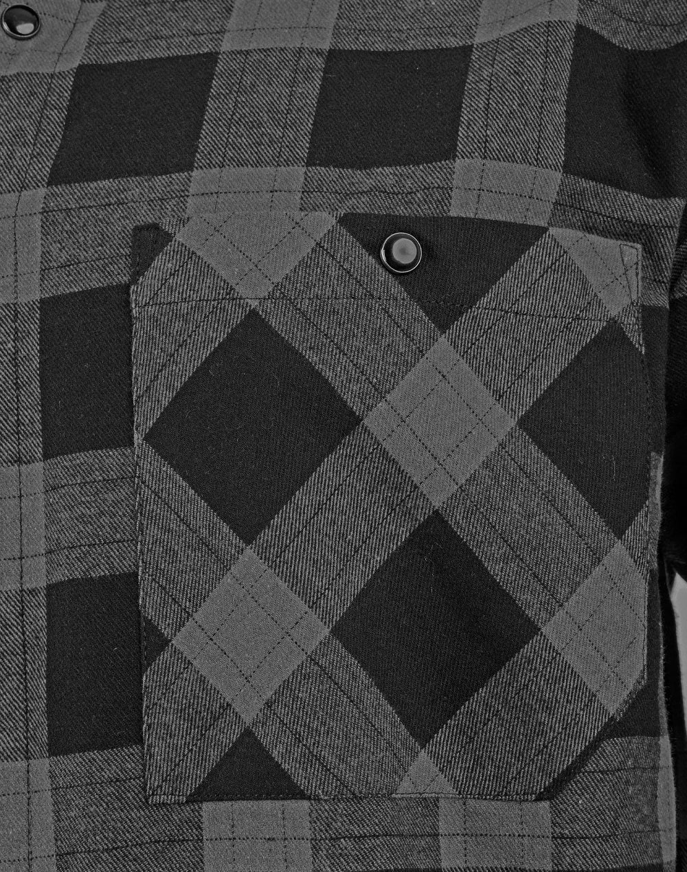 Unisex Classic Flannel Plaid Ls Shirt - Black Charcoal