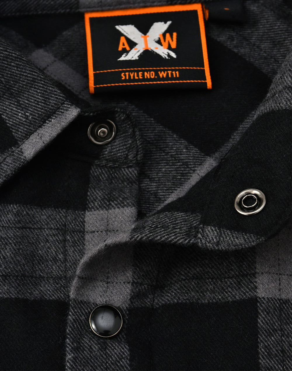 Unisex Classic Flannel Plaid Ls Shirt - Black Charcoal