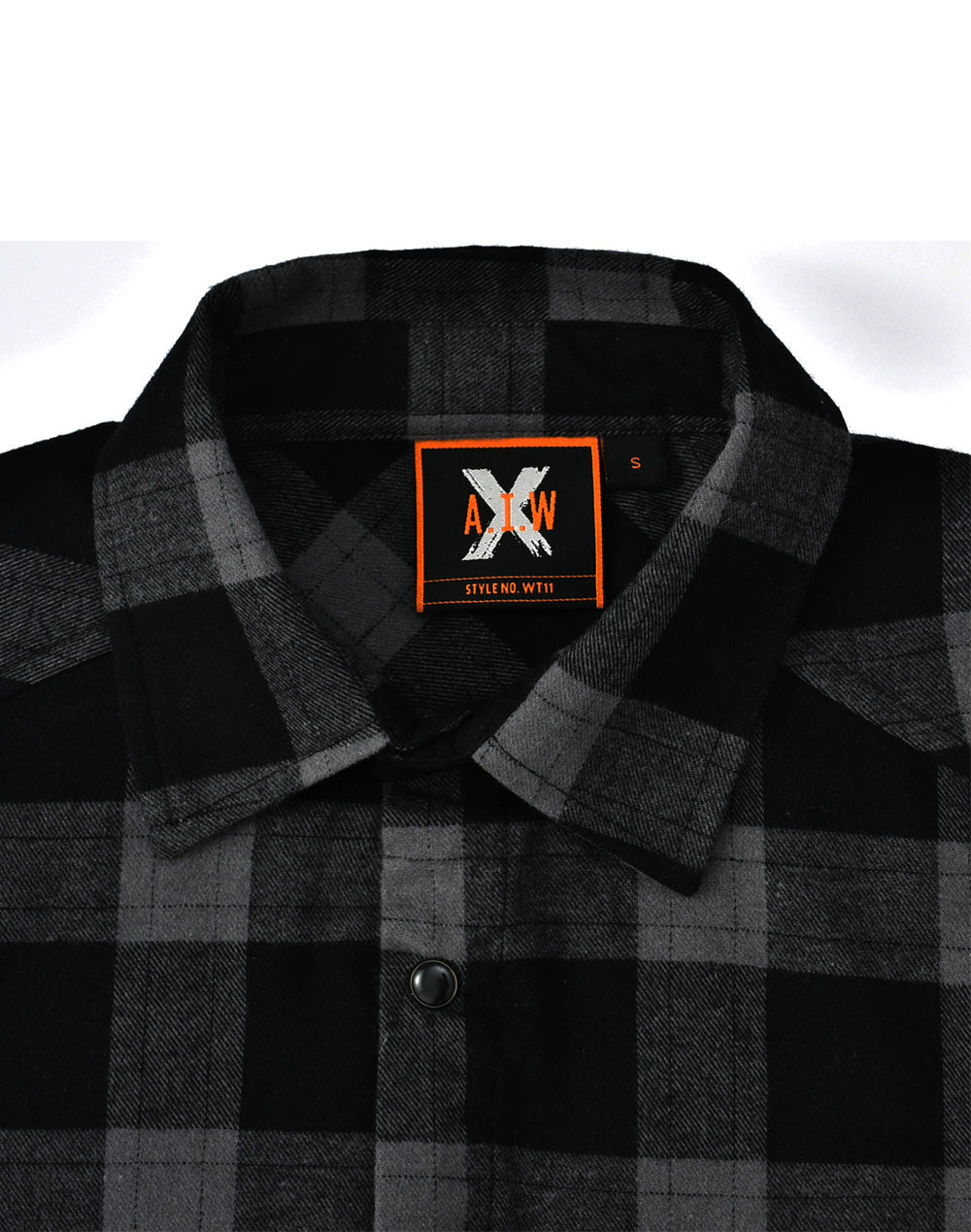Unisex Classic Flannel Plaid Ls Shirt - Black Charcoal