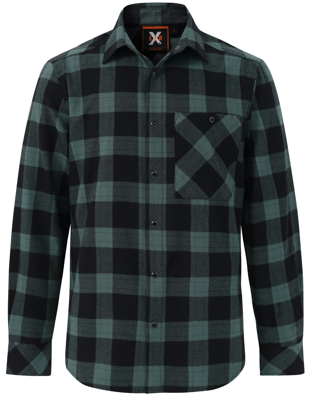 Unisex Classic Flannel Plaid Ls Shirt - Black Moss