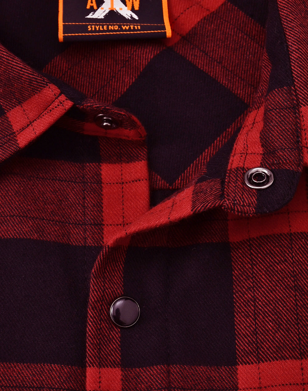 Unisex Classic Flannel Plaid Ls Shirt - Black Wine
