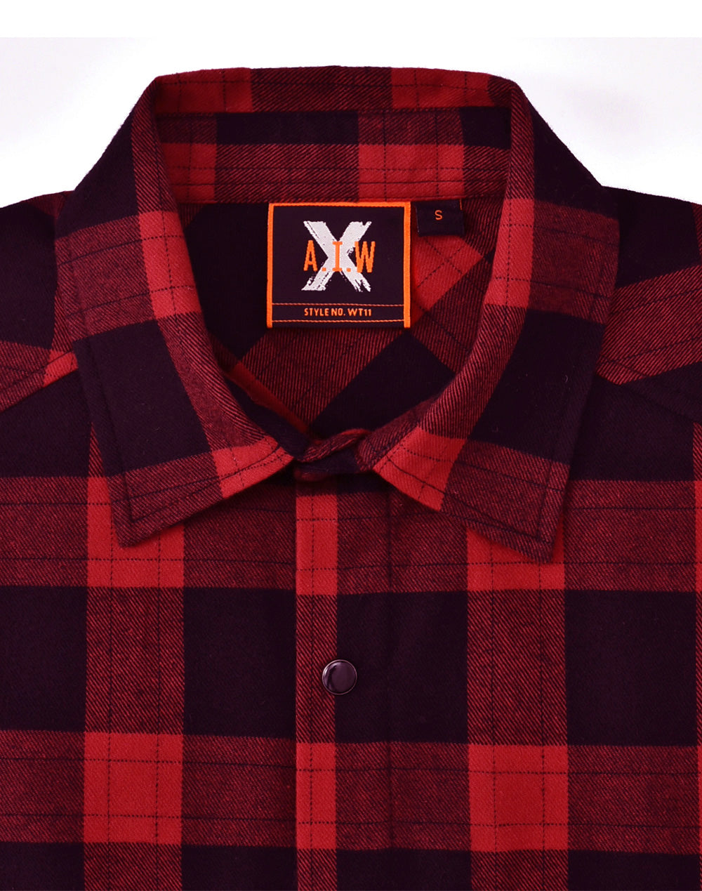 Unisex Classic Flannel Plaid Ls Shirt - Black Wine