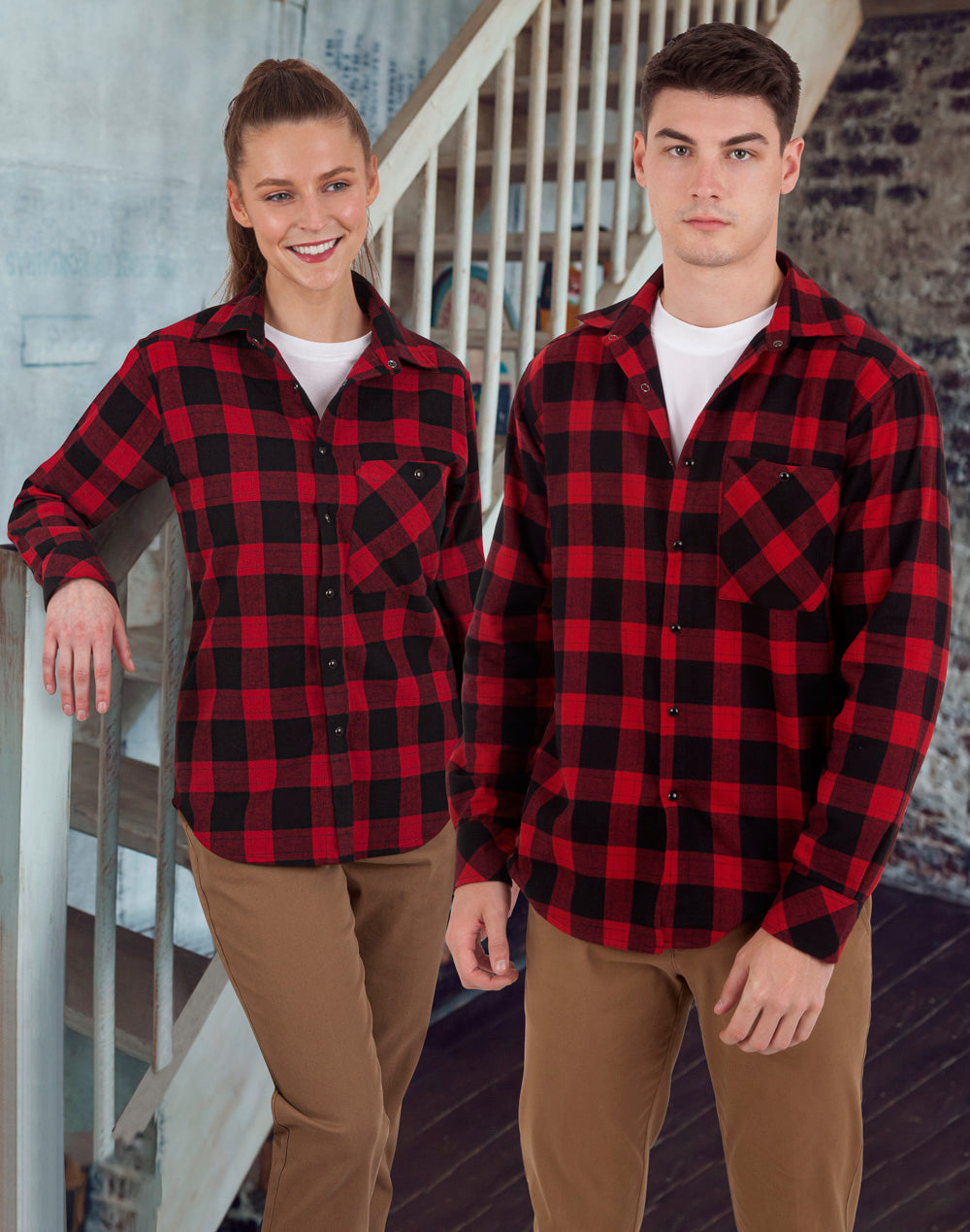 Unisex Classic Flannel Plaid Ls Shirt