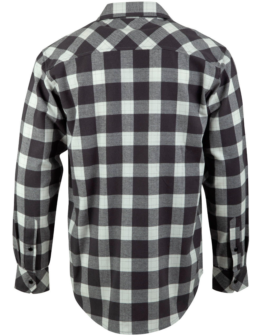 Unisex Classic Flannel Plaid Ls Shirt - Charcoal White