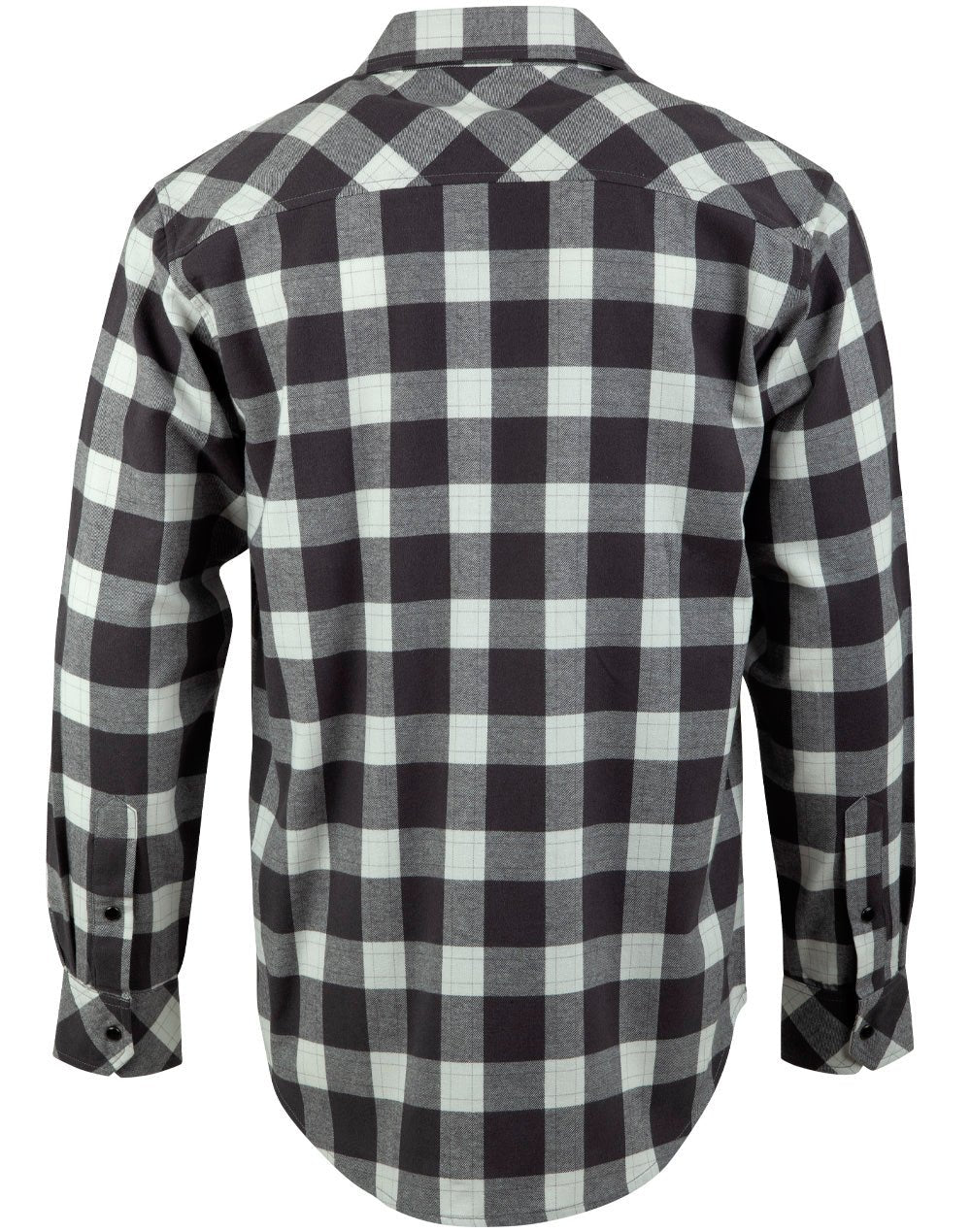 Unisex Classic Flannel Plaid Ls Shirt - Charcoal White