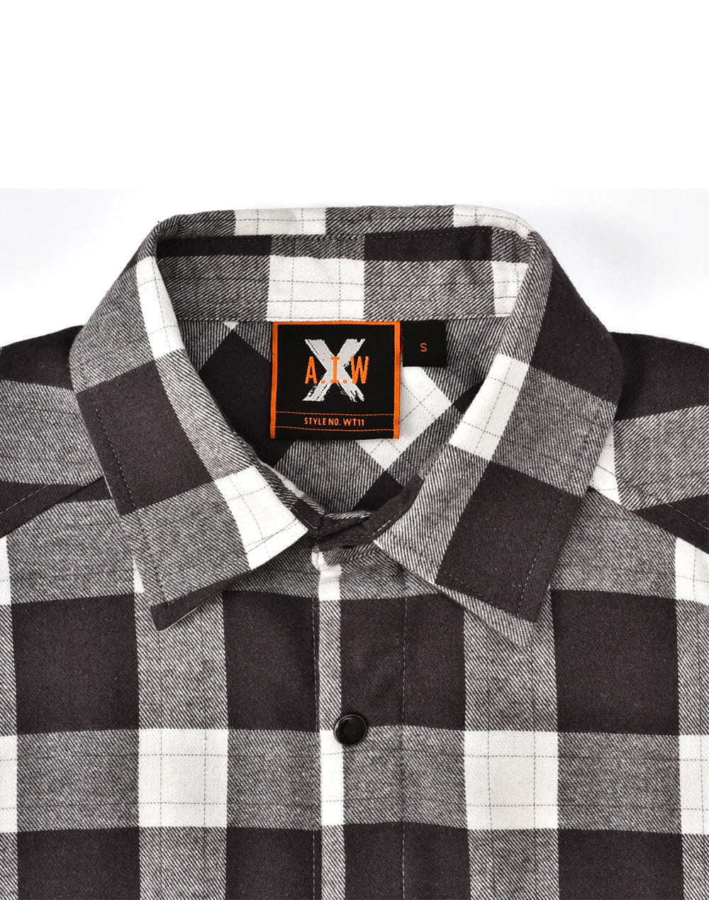 Unisex Classic Flannel Plaid Ls Shirt - Charcoal White