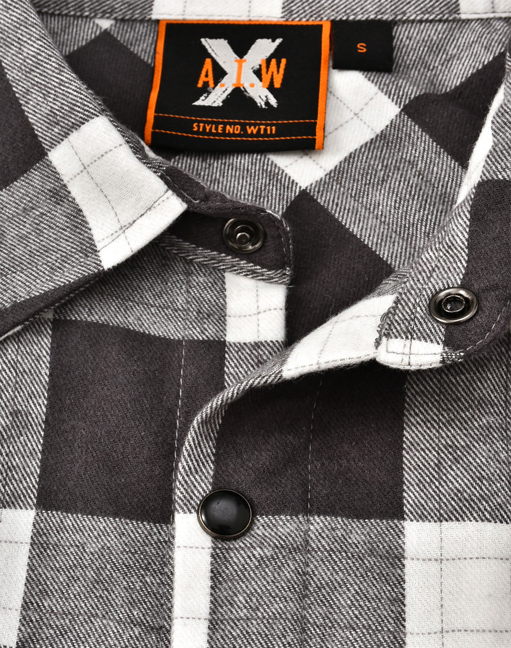 Unisex Classic Flannel Plaid Ls Shirt - Charcoal White