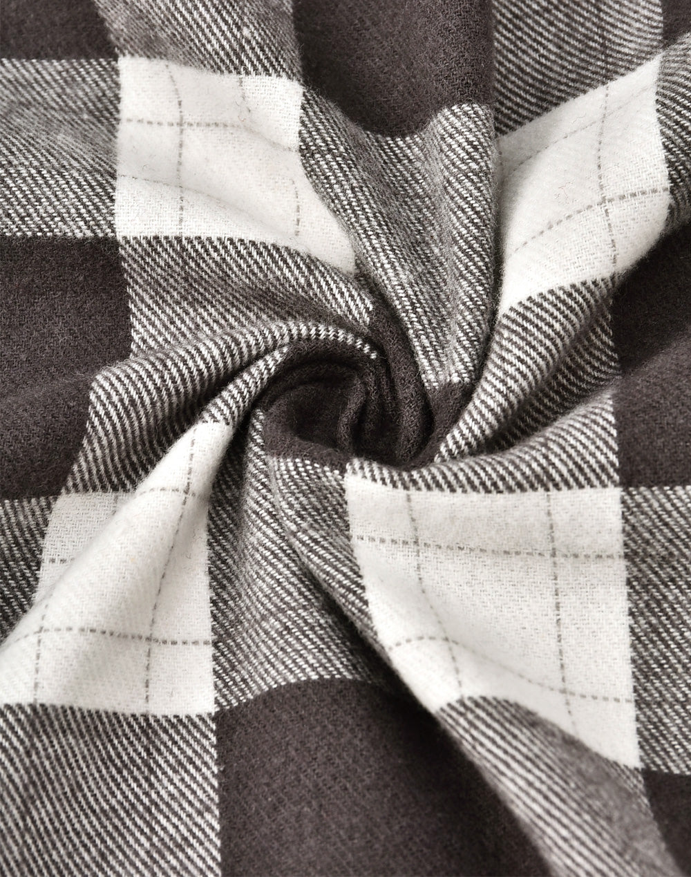 Unisex Classic Flannel Plaid Ls Shirt - Charcoal White