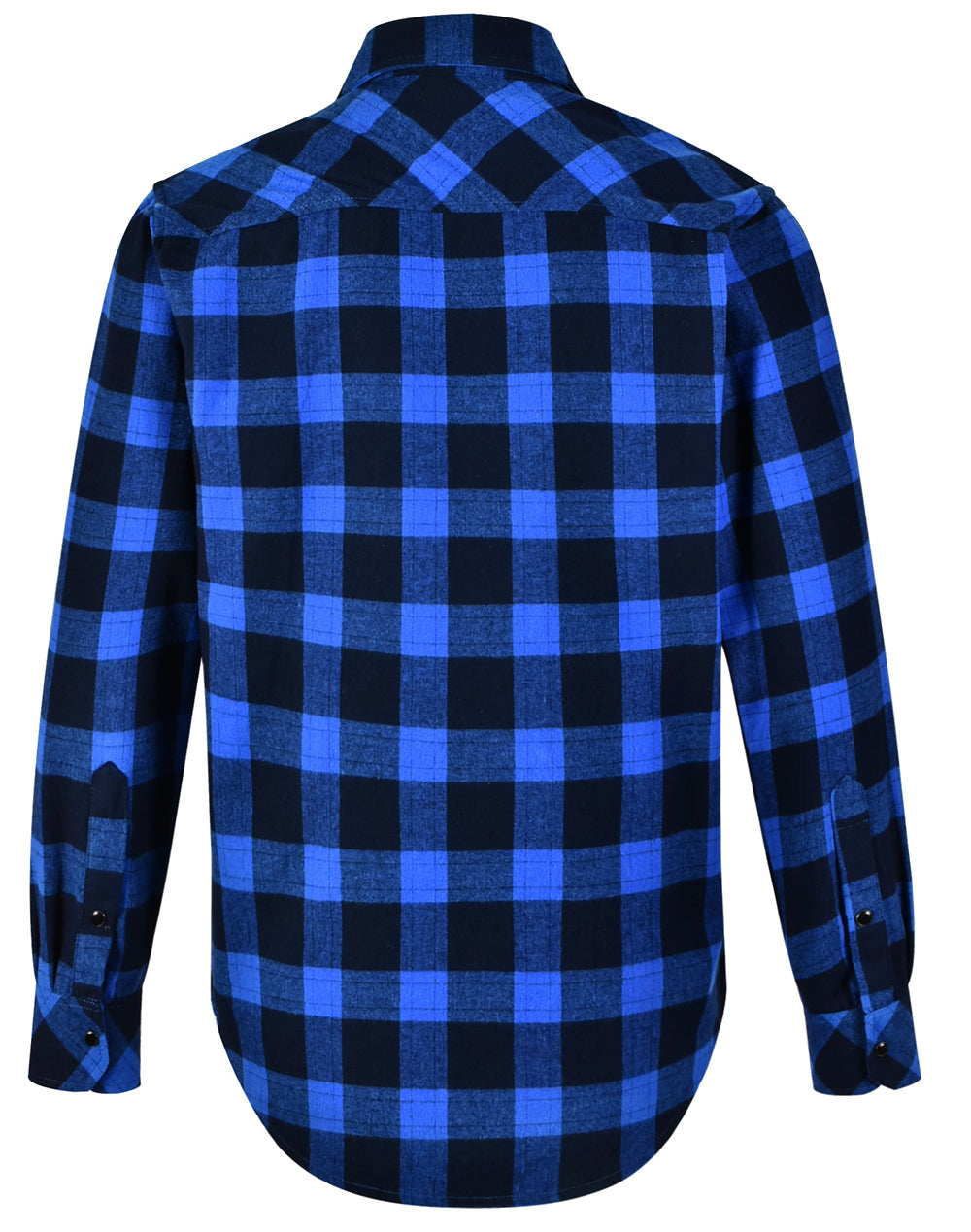 Unisex Classic Flannel Plaid Ls Shirt - Navy Blue