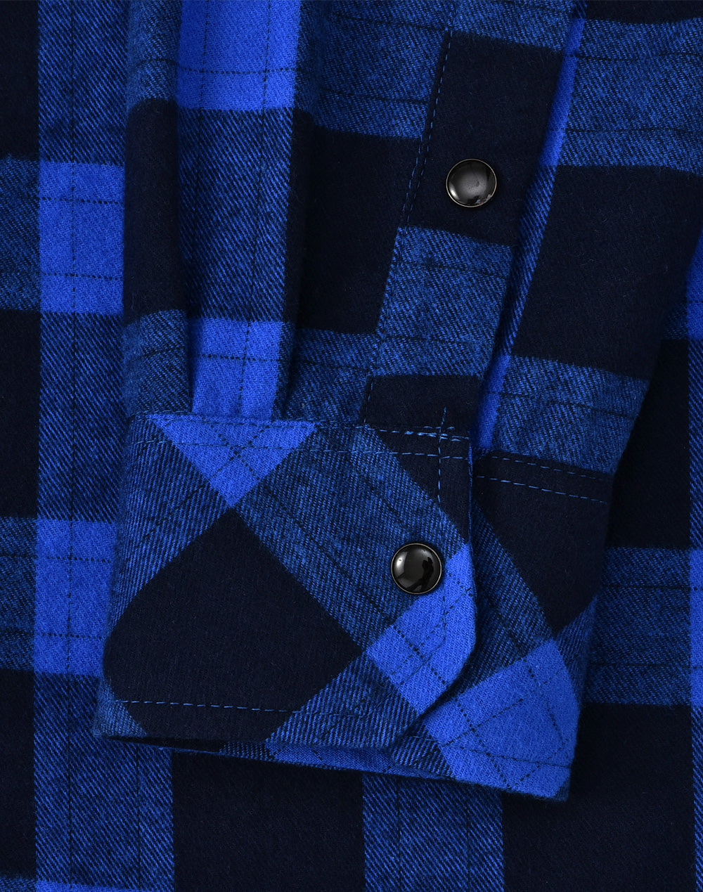 Unisex Classic Flannel Plaid Ls Shirt - Navy Blue