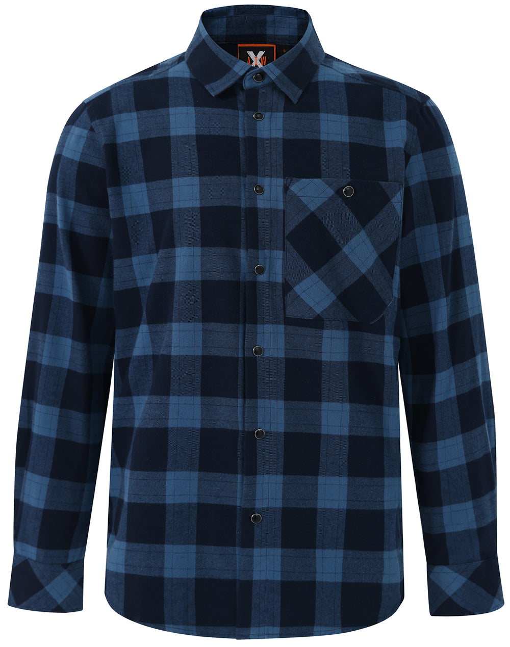 Unisex Classic Flannel Plaid Ls Shirt - Navy Slate