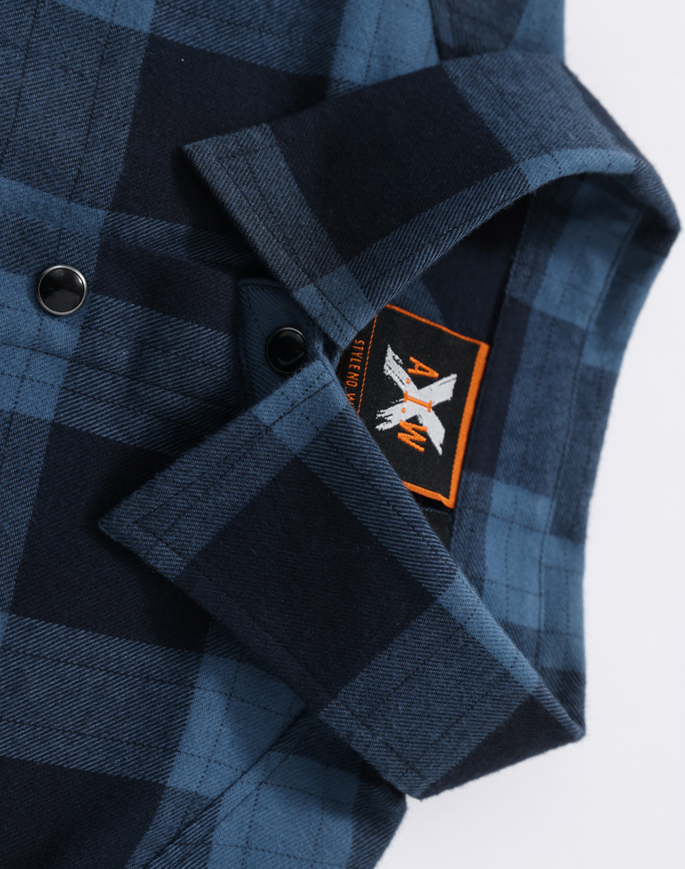 Unisex Classic Flannel Plaid Ls Shirt - Navy Slate