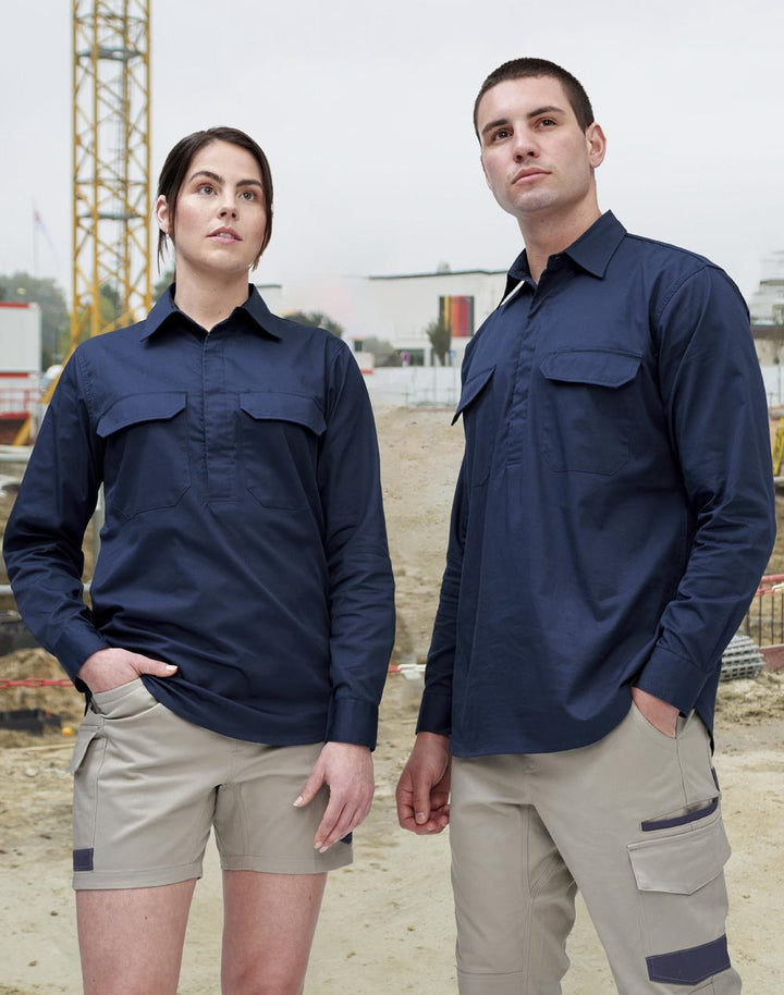 Unisex Cool Breeze Closed Front Ls Work Shirt