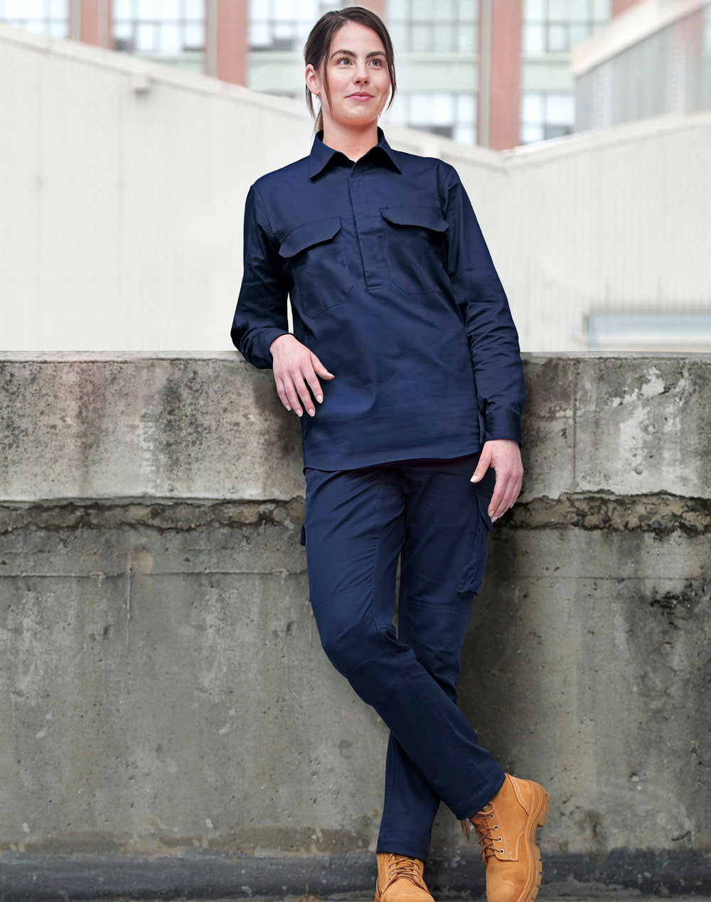 Unisex Cool Breeze Closed Front Ls Work Shirt