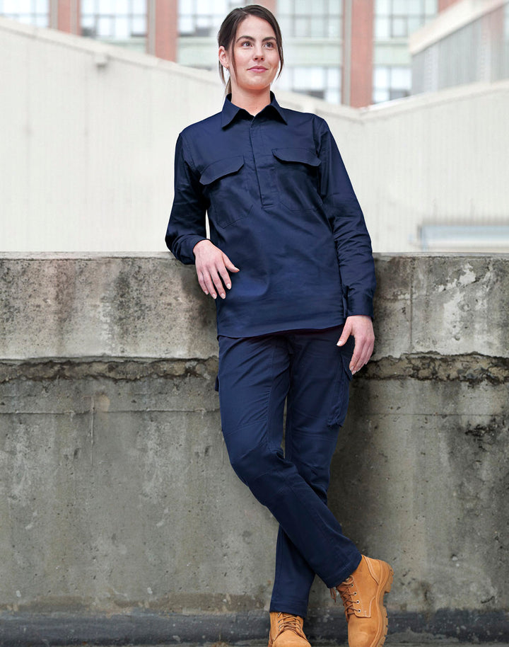 Unisex Cool Breeze Closed Front Ls Work Shirt