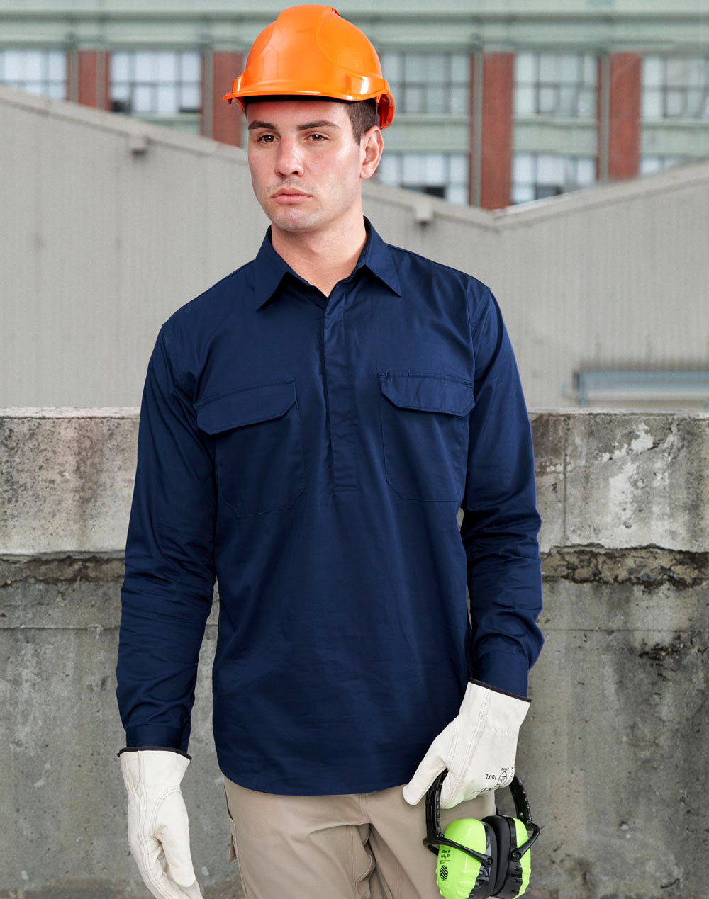 Unisex Cool Breeze Closed Front Ls Work Shirt