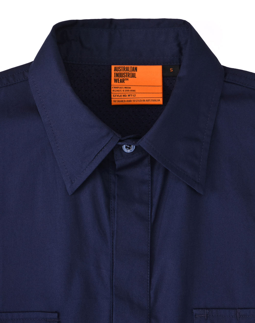 Unisex Cool Breeze Closed Front Ls Work Shirt - Navy