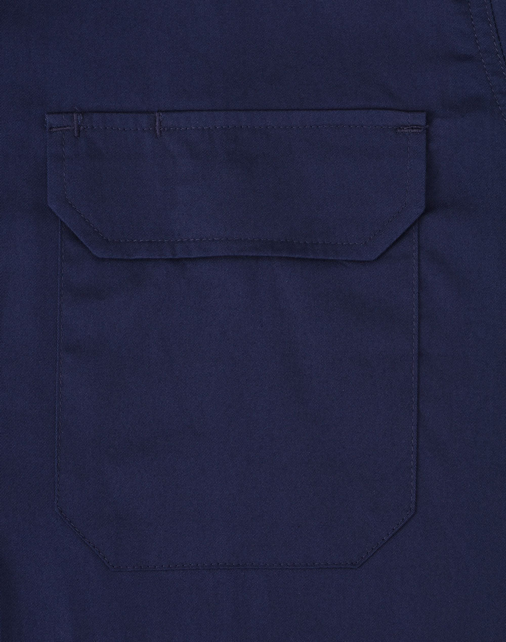Unisex Cool Breeze Closed Front Ls Work Shirt - Navy