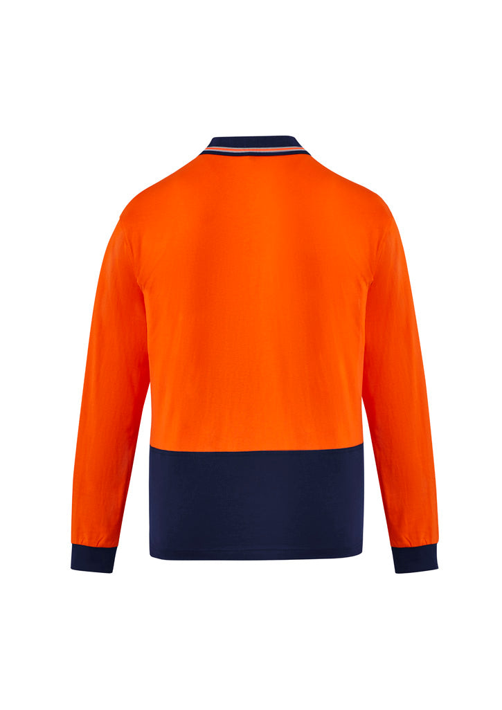 Mens Hi Vis Cotton Long Sleeve Polo
