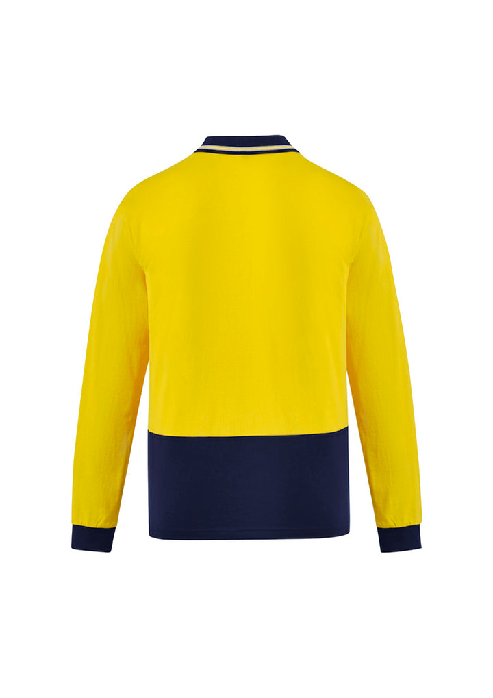 Mens Hi Vis Cotton Long Sleeve Polo