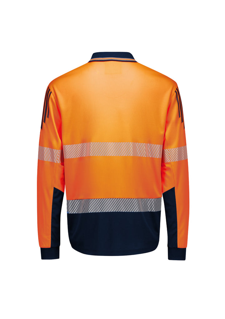 Mens Hi Vis Flux Segmented Tape Long Sleeve Polo