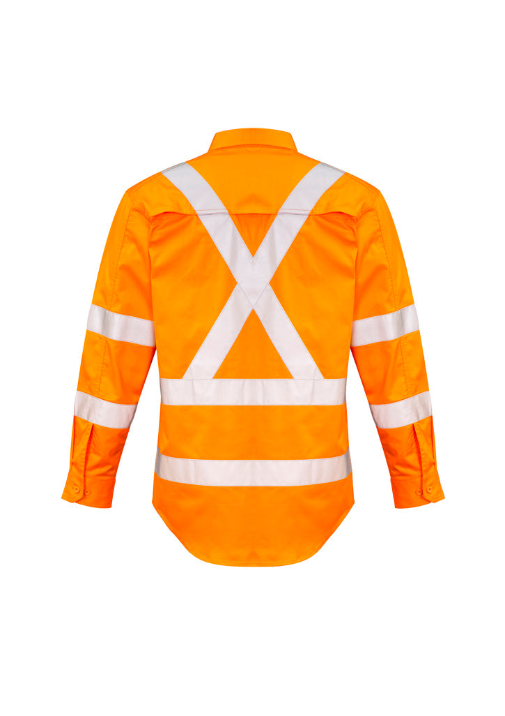 Mens Hi Vis X Back NSW Rail Taped Shirt